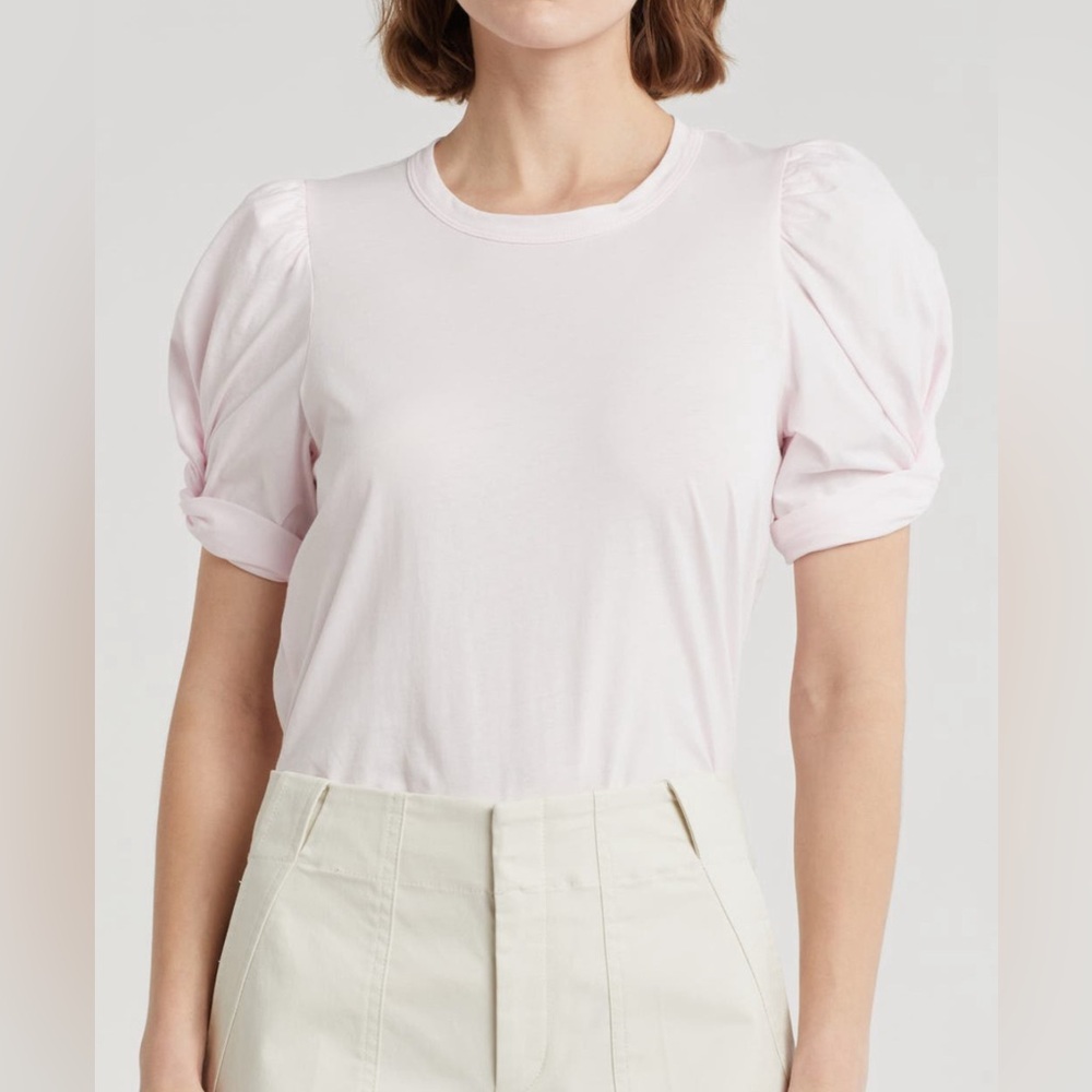 ALC Kati Ruched Puff Sleeve Tee. Ladies Large.